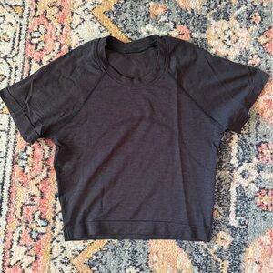 Lululemon Black Swiftly Tech Cropped Short-Sleeve